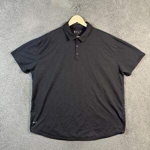 BYLT Polo Shirt Mens 3XL XXXL Black Drop Cut Short Sleeve Stretch Athleisure